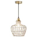10.25" W 1-Light Betsy Rattan and Metal Pendant