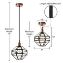9" W Bettany Bohemian Clear Globe Shade Pendant Light