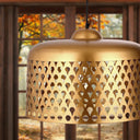 Veda 18"W Antique Brass Cutout Dome Pendant Light