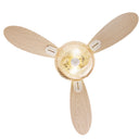 42" W Cecily LED Indoor Amber Swirl Hand-Cut Glass White Ceiling Fan with Remote Control