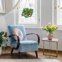 13" W Hanging Plant Tiffany-Style Stained Glass Window Panel