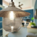 11.8" W 1-Light Charley Glass and Metal Pendant