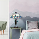 Tula 24.75" H Tiffany-style Teal Bowl Shade Stained Glass Table Lamp