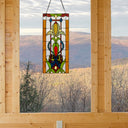 24" H Fleur de Lis Pub Stained Glass Window Panel