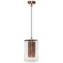 17"H Park Ave Cylinder 1-Light Glass Pendant