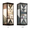 River of Goods Grey Stained Glass and Black Satin Rectangular 1-Light Outdoor Wall Sconce