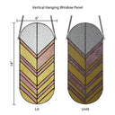 14"H Jenny Gold and Pink Arrows Stained Glass Window Panel