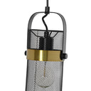 5.25"W Geo Black Painted Metal Mesh Drum Shade Pendant Light