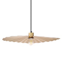 Adalynn 24" Antique Brass Disk-Shaped Wavy Indoor Pendant Lamp