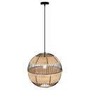 Rosalind 19.75"W Jute and Black Frame Pendant Light