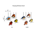 4.5" H Bird Quartet Stained Glass Window Panel Set