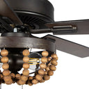 52"W Wooden Chandelier 5-Blade LED Ceiling Fan