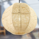 19" W Estelle Bohemian Ivory Jute Globe Shade Pendant
