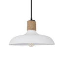 Danica 14"W White and Jute Drum Pendant Light