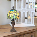 12"H Stained Glass Sunflower Blossoms Accent Table Lamp