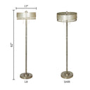 62" H Veronica Aged Silver-Finish Metal Floor Lamp