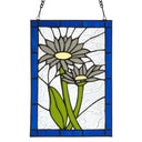 11.25" H Tiffany-Style Daisy Stained Glass Window Panel