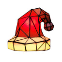 7.75"H Santa Hat Stained Glass Novelty Lamp