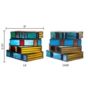 5.75" H Multi-Colored Book Stack Stained Glass Accent Lamp