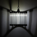 13" W Trudie Clear and Black Glass and Metal Pendant Light