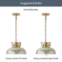 13" 1-Light Silver and Gold Dome Shaded Pendant