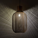 12" W Industrial Gold Mesh Oval Shade Pendant Light