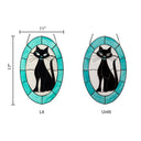 17" H Tiffany-Style Halloween Cat Stained Glass Window Panel
