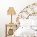 20"H Shayne Natural & Gold Bamboo Shade Table Lamp