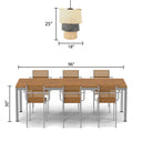 Enya 18"W Cream and Grey Fringe Pendant Light