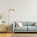 62.25"H Alena Mixed-Material Shade Floor Lamp