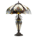 24.5"H Stained Glass Halston Double Lit Table Lamp