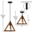 12" W Beverly Metal and Mango Wood Novelty Pendant