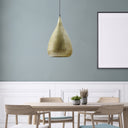 13" W Priscilla Antique Gold Punched Metal Pendant Lamp