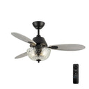 42" W Valencia LED Indoor Clear Hand-Cut Glass Bowl Shade Ceiling Fan with Remote Control