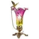 10.25"H Hand Blown Mercury Glass Hummingbird Lily Lamp