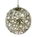 16" W Jillian Industrial Abstract Nickel Metal Globe Shade Pendant Light