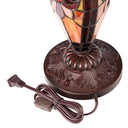 24.5" H Victorian Amber Dome Shade Double Lit Tiffany-Style Stained Glass Table Lamp