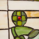 26"W Vintage Victorian Stained Glass Window Panel