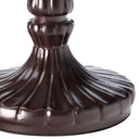 17" H Genevieve Red Flowers Stained Glass Candlestick Table Lamp