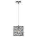 8.13"W Sami Metal Pendant Light With Silver-Tone Shade