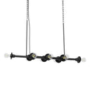 48" L 8-Light Degas Black Metal Industrial Chandelier