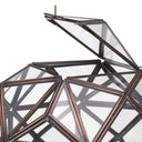 12.5" H Bronze & Clear Geometric Globe Shade Accent Lamp - River of Goods