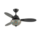 42" W Pierre LED Indoor Multicolored Mosaic Glass Ceiling Fan with Remote Control