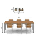 25" W 5-Light Marcell Metal and Glass Chandelier