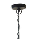 17" W Sabrina Glam Copper, Silver, and Black Drum Shade Pendant Light with Mercury Glass Hanging Accents