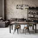 25" W 5-Light Marcell Metal and Glass Chandelier