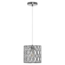 8.13"W Sami Metal Pendant Light With Silver-Tone Shade