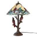 23.75"H Triple-Lit Stained Glass Cardinal Lamp
