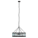 25" W 3-Light Gwen Black Metal and Glass Pendant