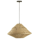 22" W 1-Light Minka Metal and Jute Pendant Light